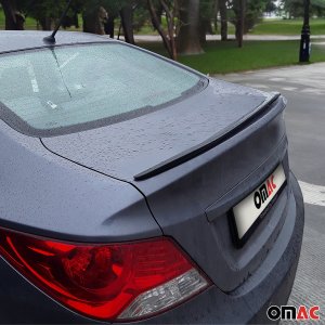 Hyundai Accent Trunk Spoiler - Omac - Plastic - Piano Black - '12-'17